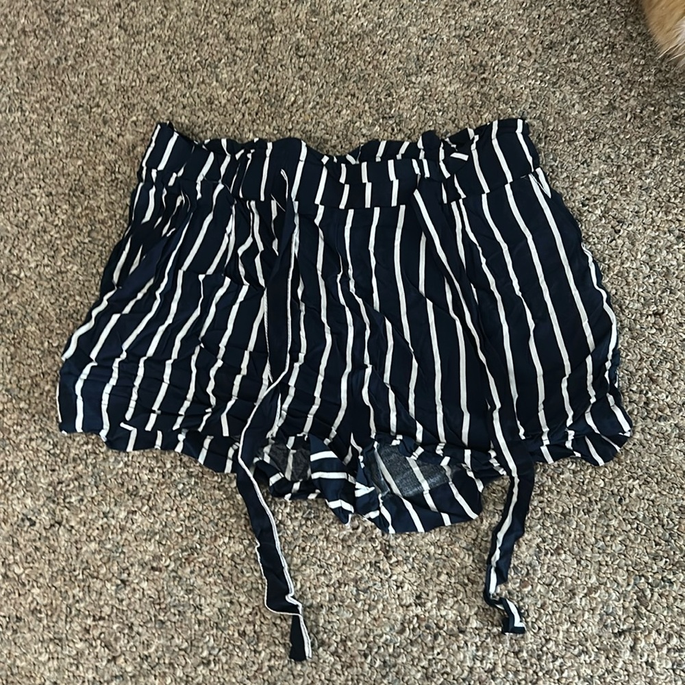 Navy Striped Light-Weight Shorts